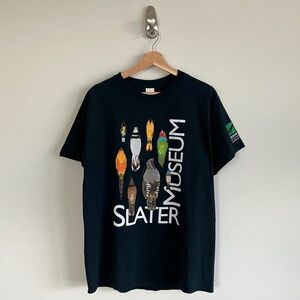 Slater Museum of Natural History Tee / Black Tee with Bird Graphics Size Large